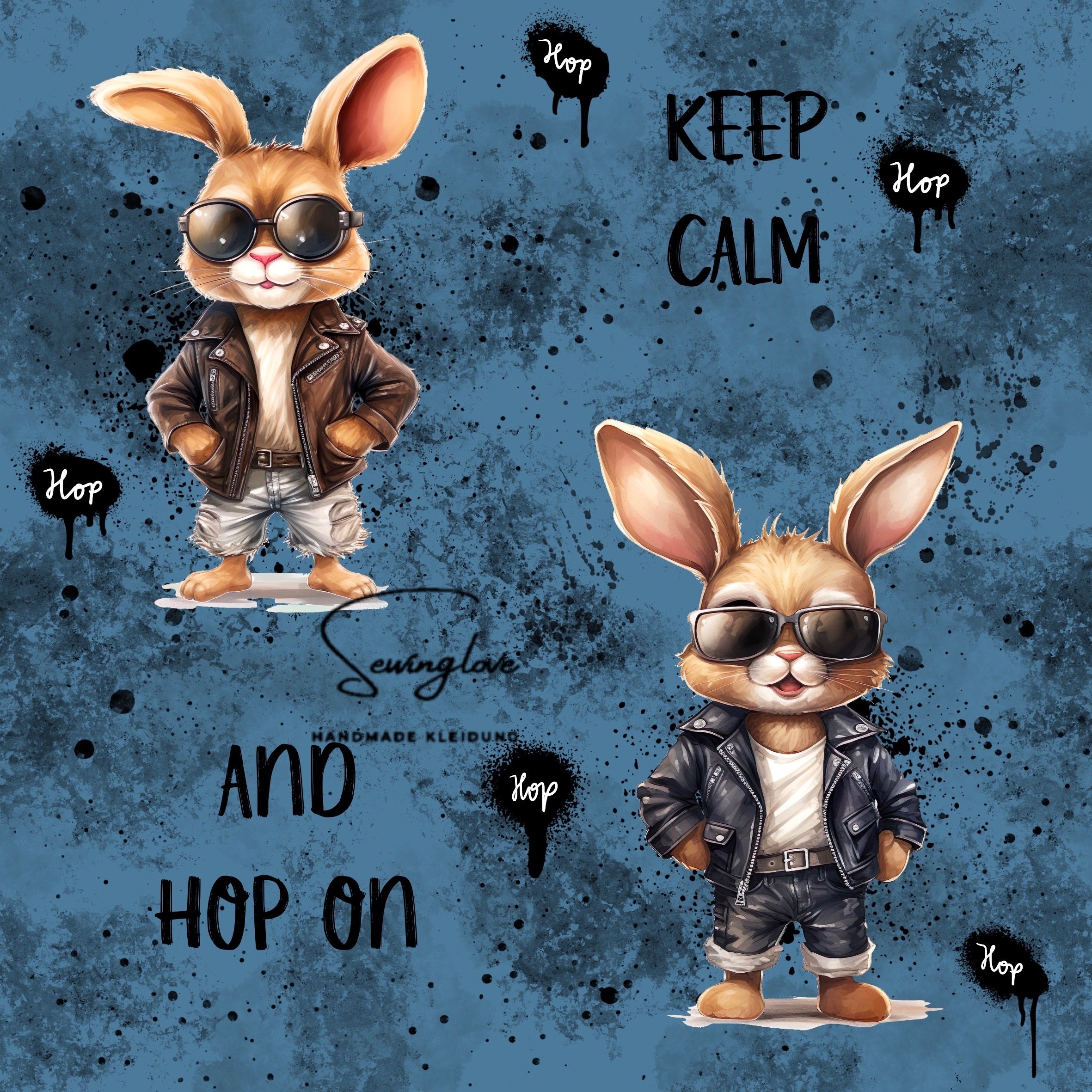 Keep Calm and Hop On (Blau)